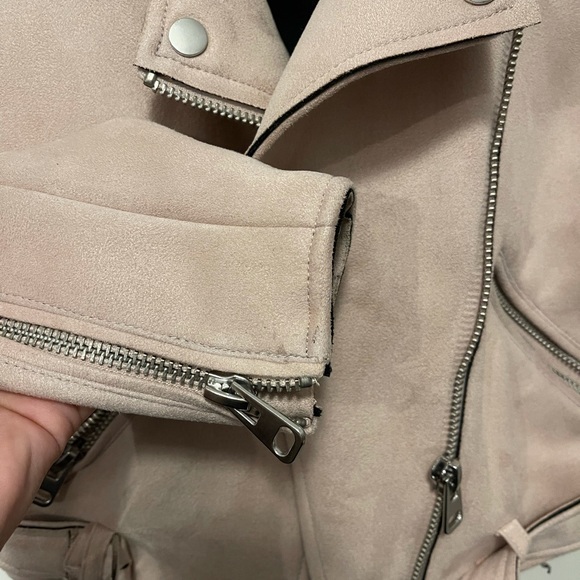 Zara pink faux suede biker jacket - Picture 4 of 6